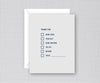 "Thanks For . ." Checklist Greeting Card