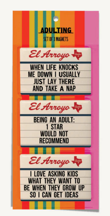 "Adulting" Marquee Sign Magnet Set (3 Pack)