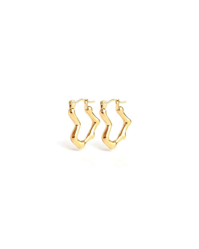 WINSLET | GOLD IRREGULAR HEART HOOP EARRINGS