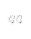 WINSLET | SILVER IRREGULAR HEART HOOP EARRINGS