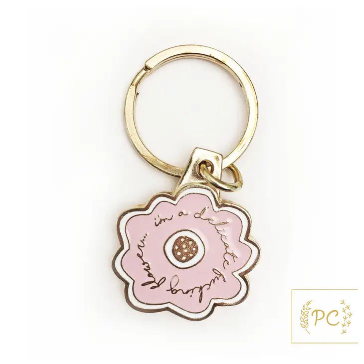 "I'm a Delicate Fucking Flower" Enamel Keyring