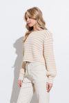 Peach Stripe Knit Pullover
