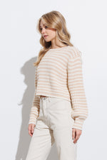 Peach Stripe Knit Pullover