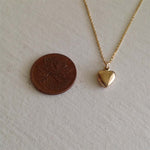 "Adore" Tiny Heart Charm Necklace in Gold Vermeil