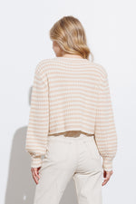 Peach Stripe Knit Pullover
