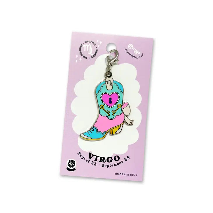 Zodiac Boots Enamel Charm || Virgo