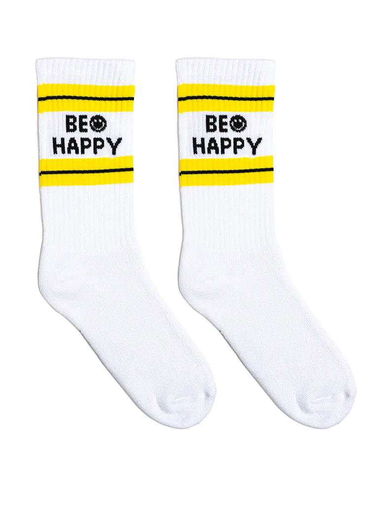 "Be Happy" Unisex Classic Crew Socks
