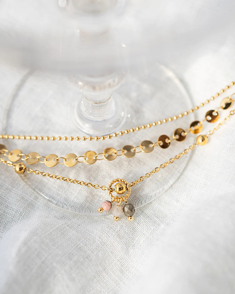 BELLA | GOLD MULTI-STRAND CHARM ANKLET