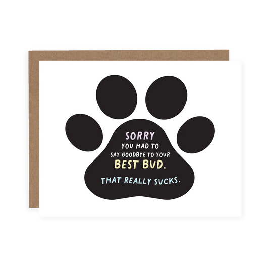 *Canadian Brand* | "Sorry You Had to Say Goodbye to Your Best Bud" Pet Sympathy Card