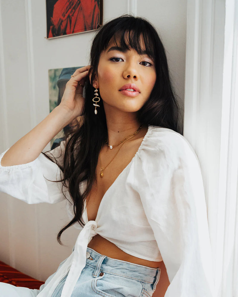 ARKO | GOLD SHORT LAYERED PEARL NECKLACE