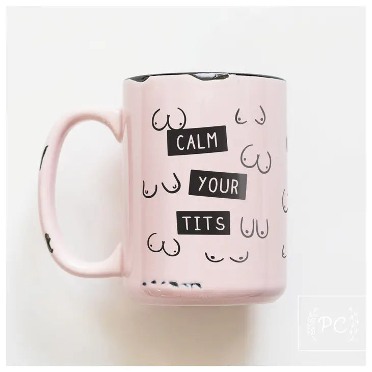 *Canadian Brand* | "Calm Your Tits" 15oz Mug (Pink)
