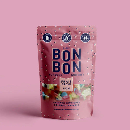 *Canadian Brand* | C'est BonBon || Colorful Animals Gummy Candies 150g - In Pursuit Mobile Boutique || Apparel, Accessories & Gifts Saint John, New Brunswick