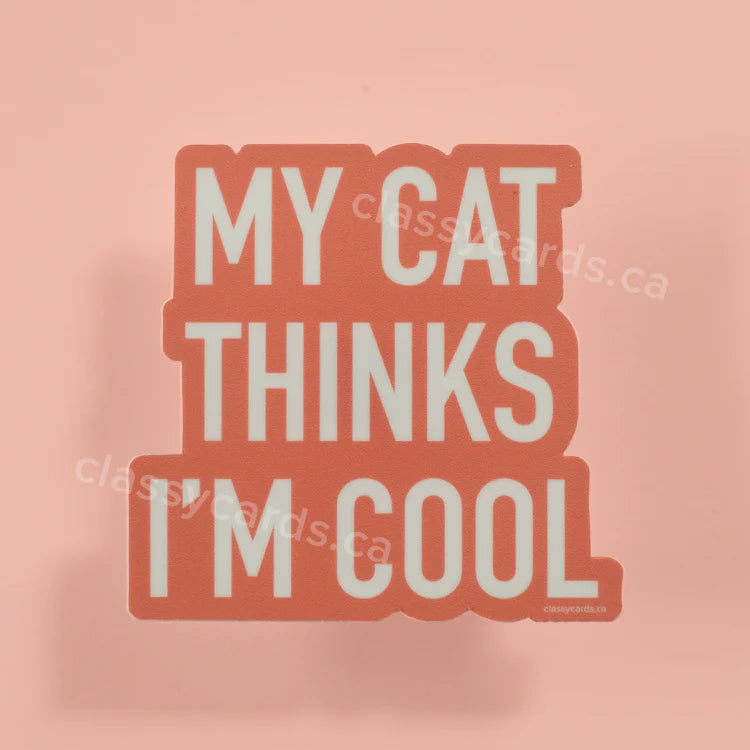"My Cat Thinks I'm Cool" Vinyl Sticker