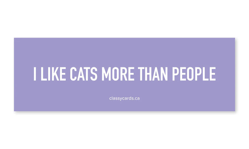 "I Like Cats More Than People" Car Magnet