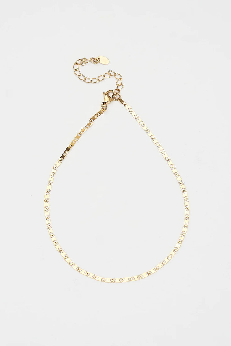 Chain Link Anklet in Gold