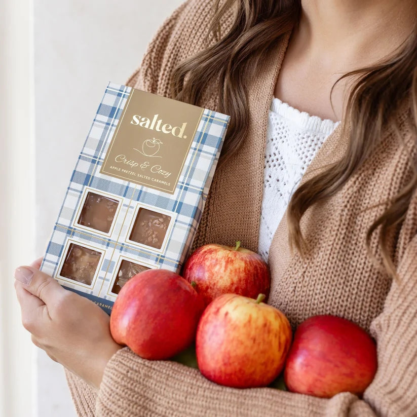 *Canadian Brand* | salted. | Crisp & Cozy Apple Pretzel Salted Caramels (4 Piece Box)
