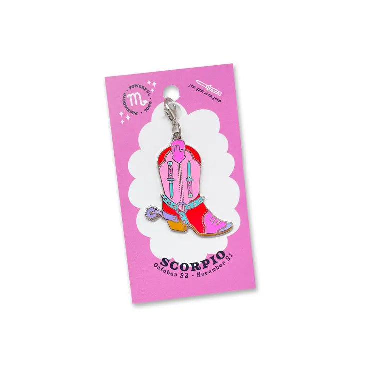 Zodiac Boots Enamel Charm || Scorpio