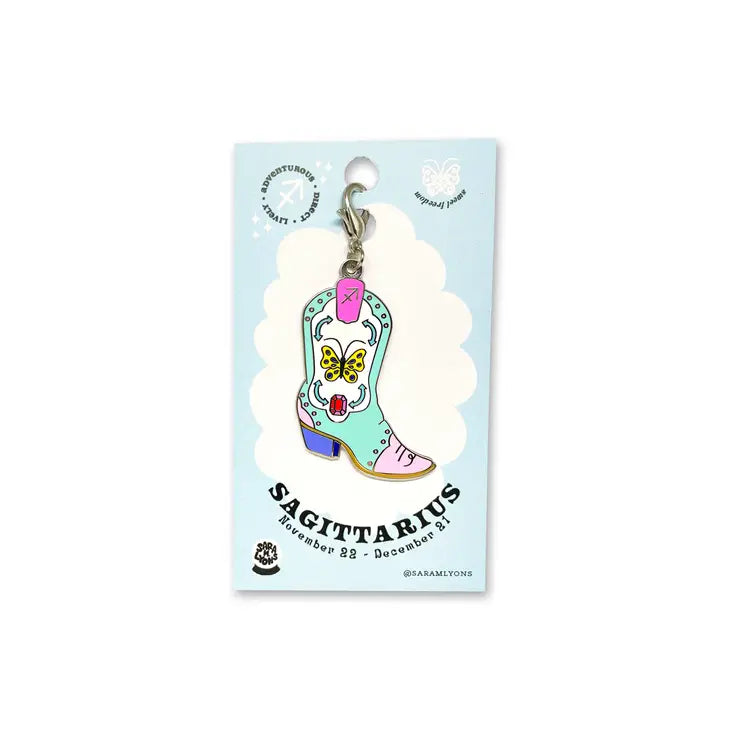 Zodiac Boots Enamel Charm || Sagittarius