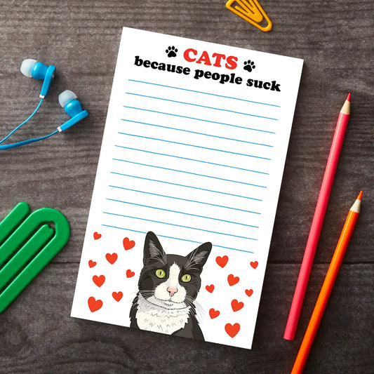 "Cats Because People Suck" Notepad