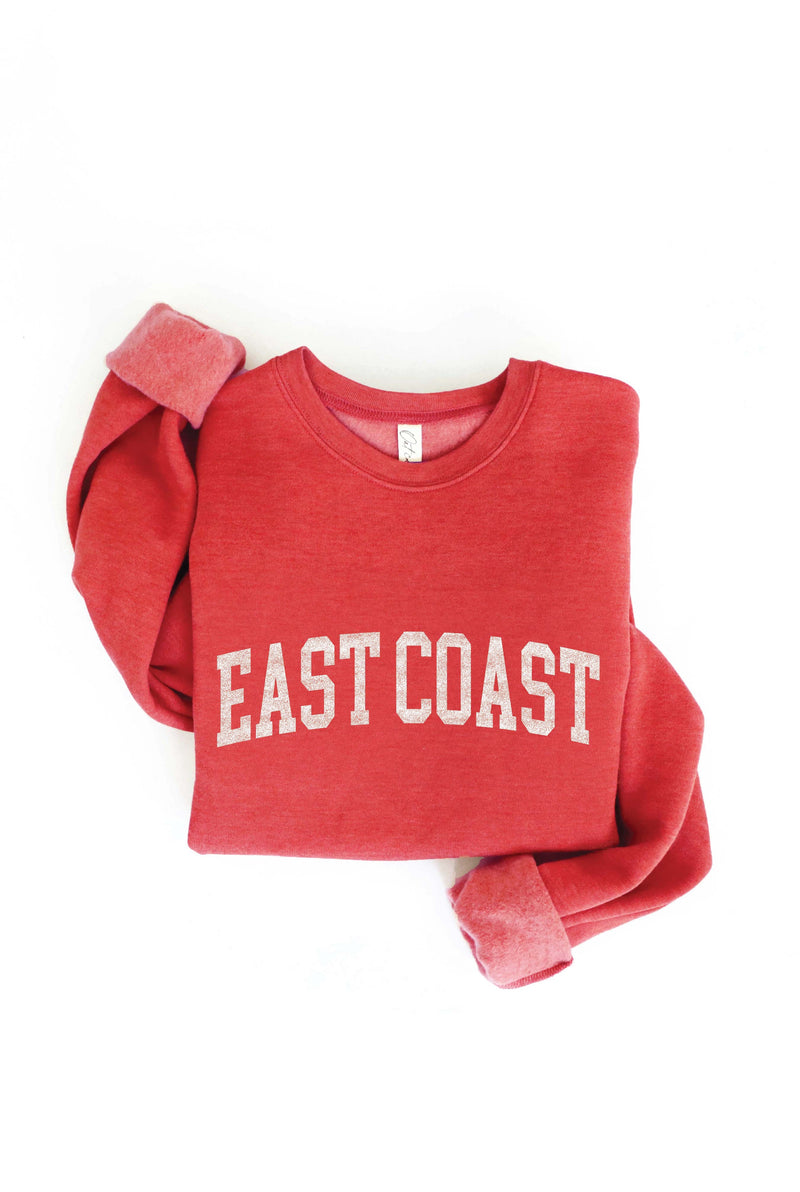 Unisex East Coast Sweatshirt (Block) - Cranberry Heather
