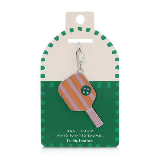 Pickleball Paddle Enamel Bag Charm