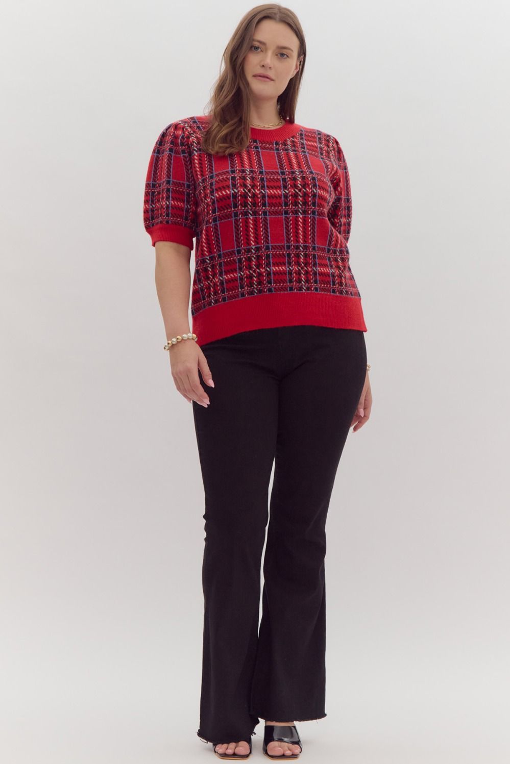 Plaid Short Sleeve Sweater Plus Size In Pursuit Mobile Boutique Apparel Accessories Gifts Saint John New Brunswick