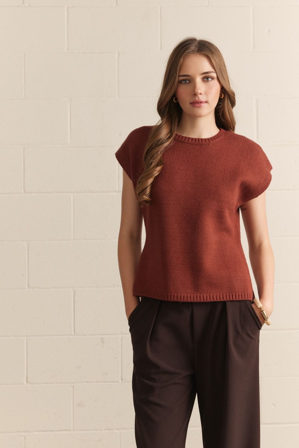 Terracotta Cap Sleeve Sweater