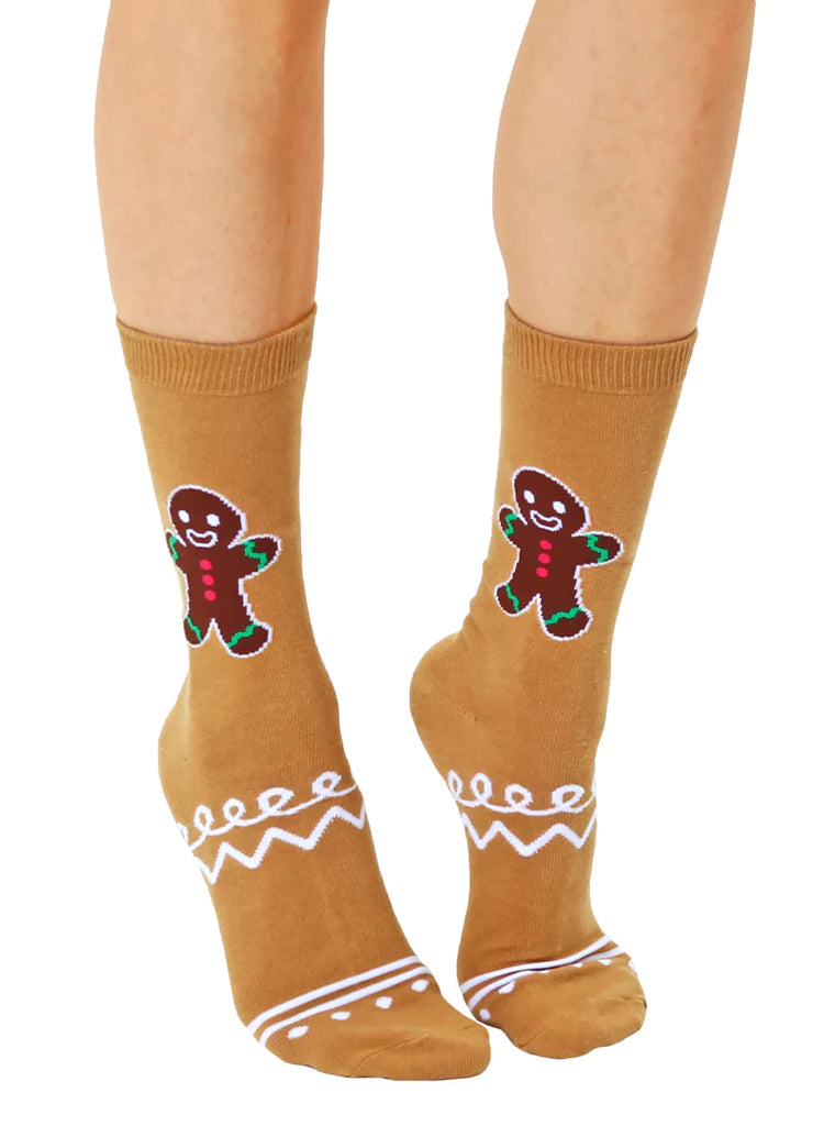 "Gingerbread" 3D Crew Socks