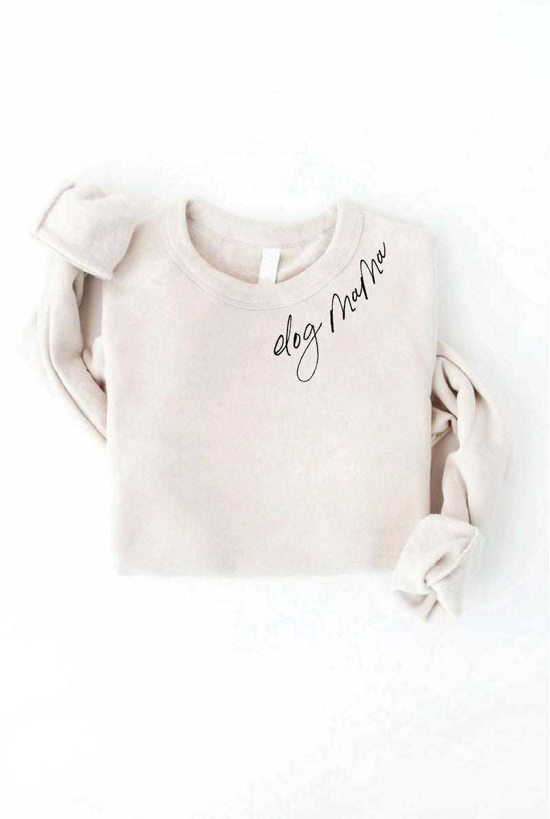 Dog Mama Graphic Sweatshirt (Script) - Heather Dust