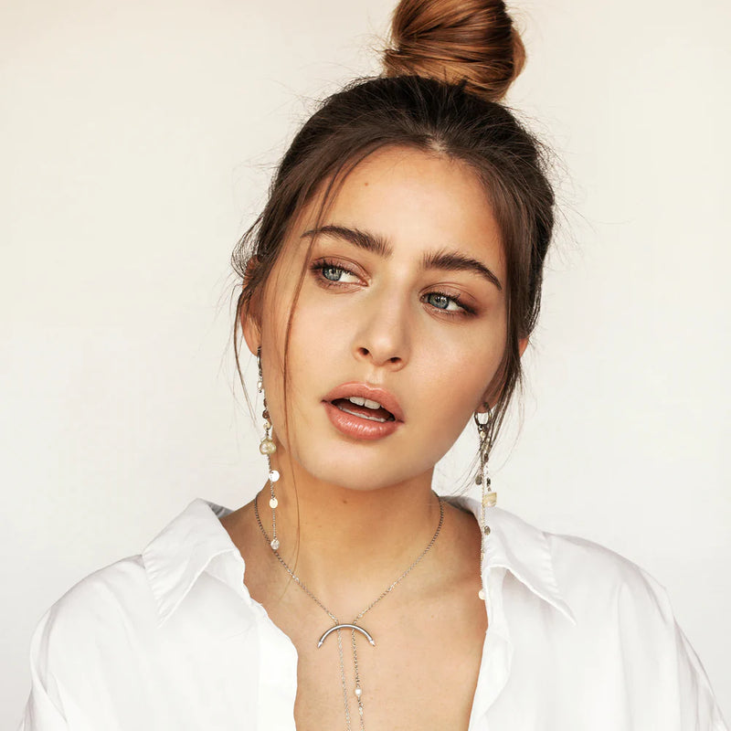 HONEY | LONG MULTI-STRAND SILVER EARRINGS