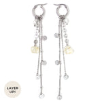 HONEY | LONG MULTI-STRAND SILVER EARRINGS
