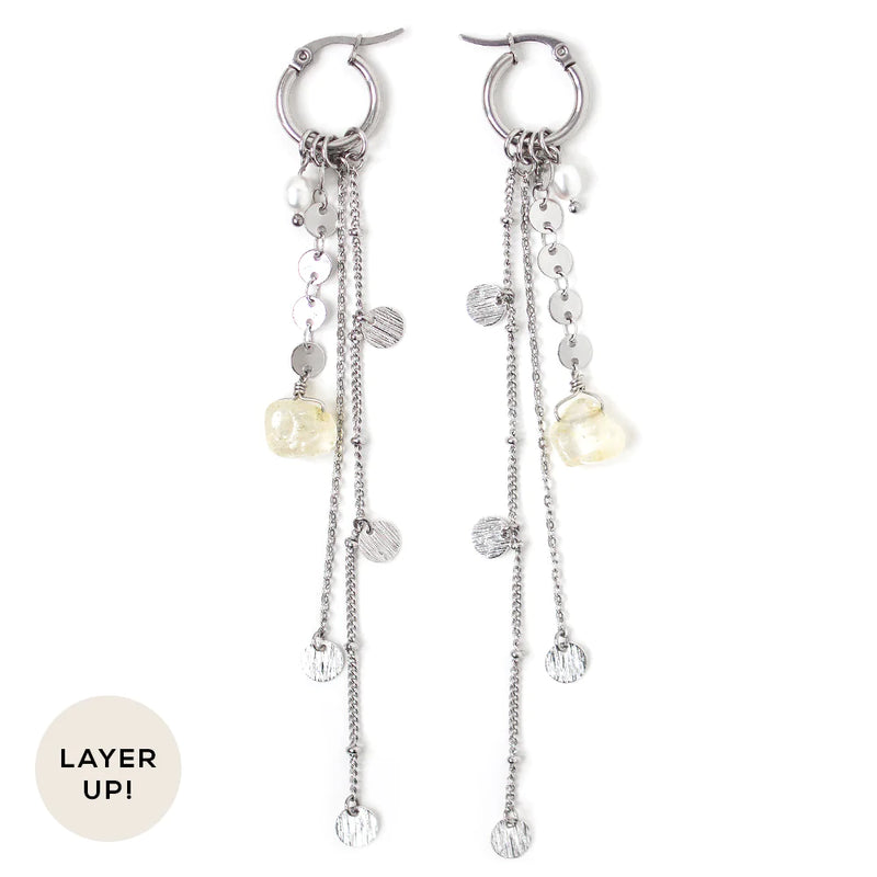 HONEY | LONG MULTI-STRAND SILVER EARRINGS