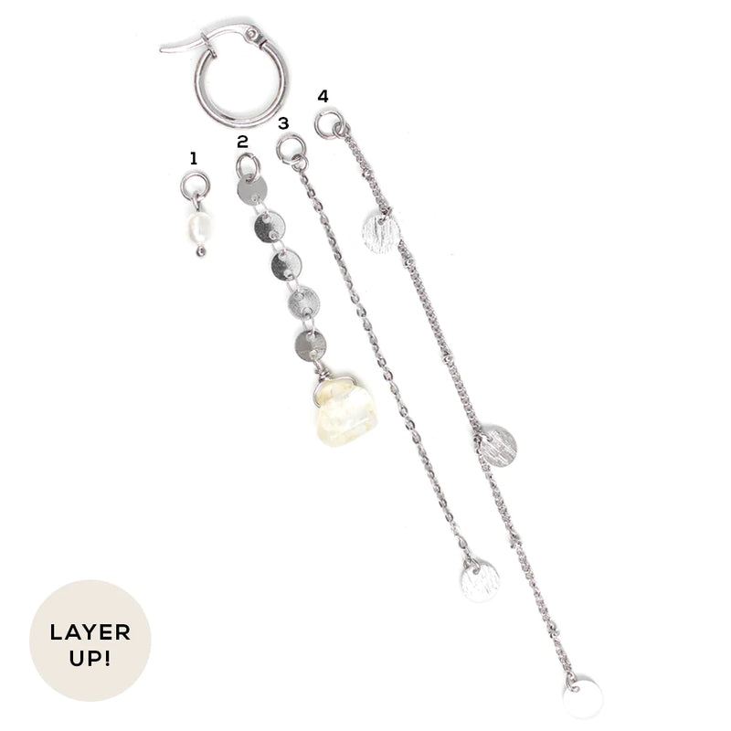 HONEY | LONG MULTI-STRAND SILVER EARRINGS