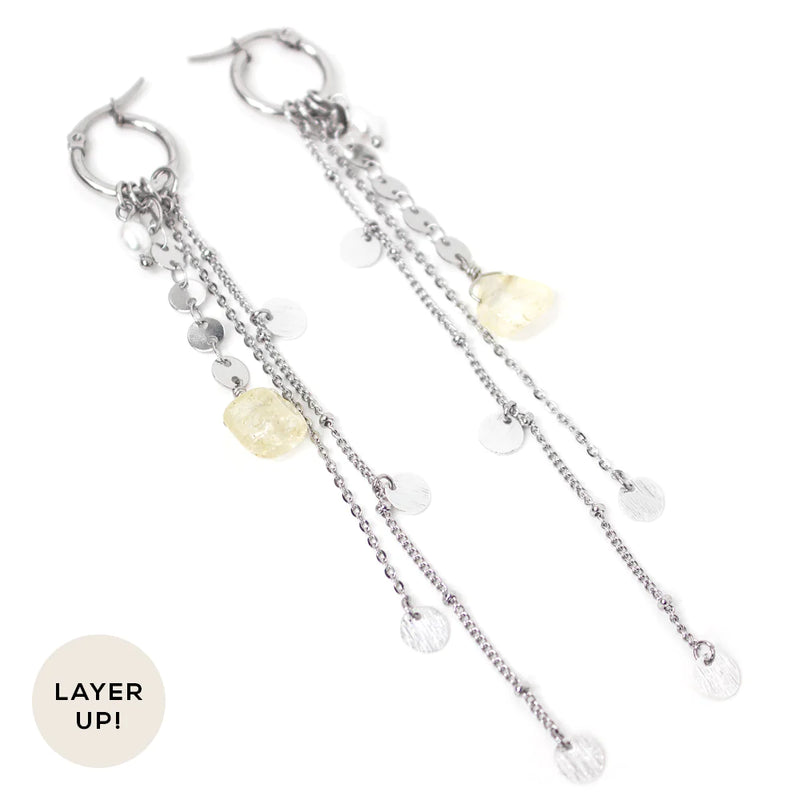 HONEY | LONG MULTI-STRAND SILVER EARRINGS