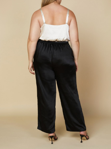 Knit Pintuck Trouser - Black (Plus Size)