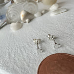 "Inima" Tiny Heart Stud Earrings in Sterling Silver
