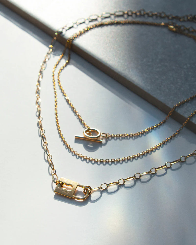 LUCK | GOLD PADLOCK NECKLACE SET