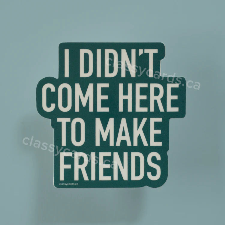 "I Didn't Come Here To Make Friends" Vinyl Sticker