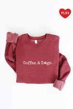 Coffee & Dogs Unisex Graphic Sweatshirt - Maroon