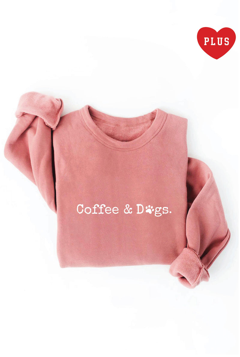 Coffee & Dogs Unisex Graphic Sweatshirt - Mauve