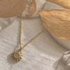 "Morning Star" Tiny Rhinestone Star Charm Necklace in Gold