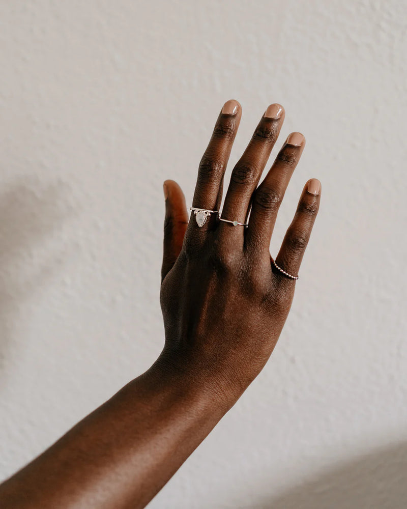 PERLU | STERLING SILVER BEADED RING