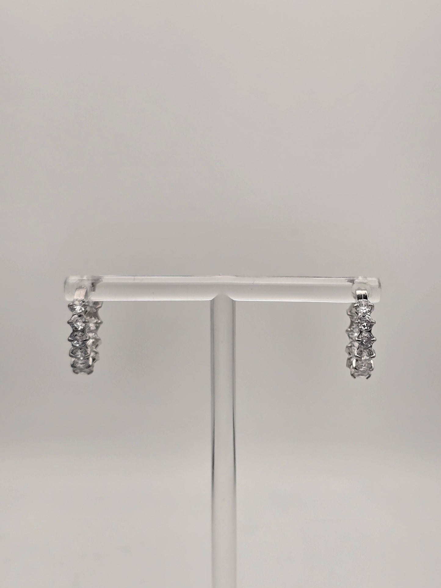 Stainless Steel Sparkle Hoop Earrings in Gold or Silver