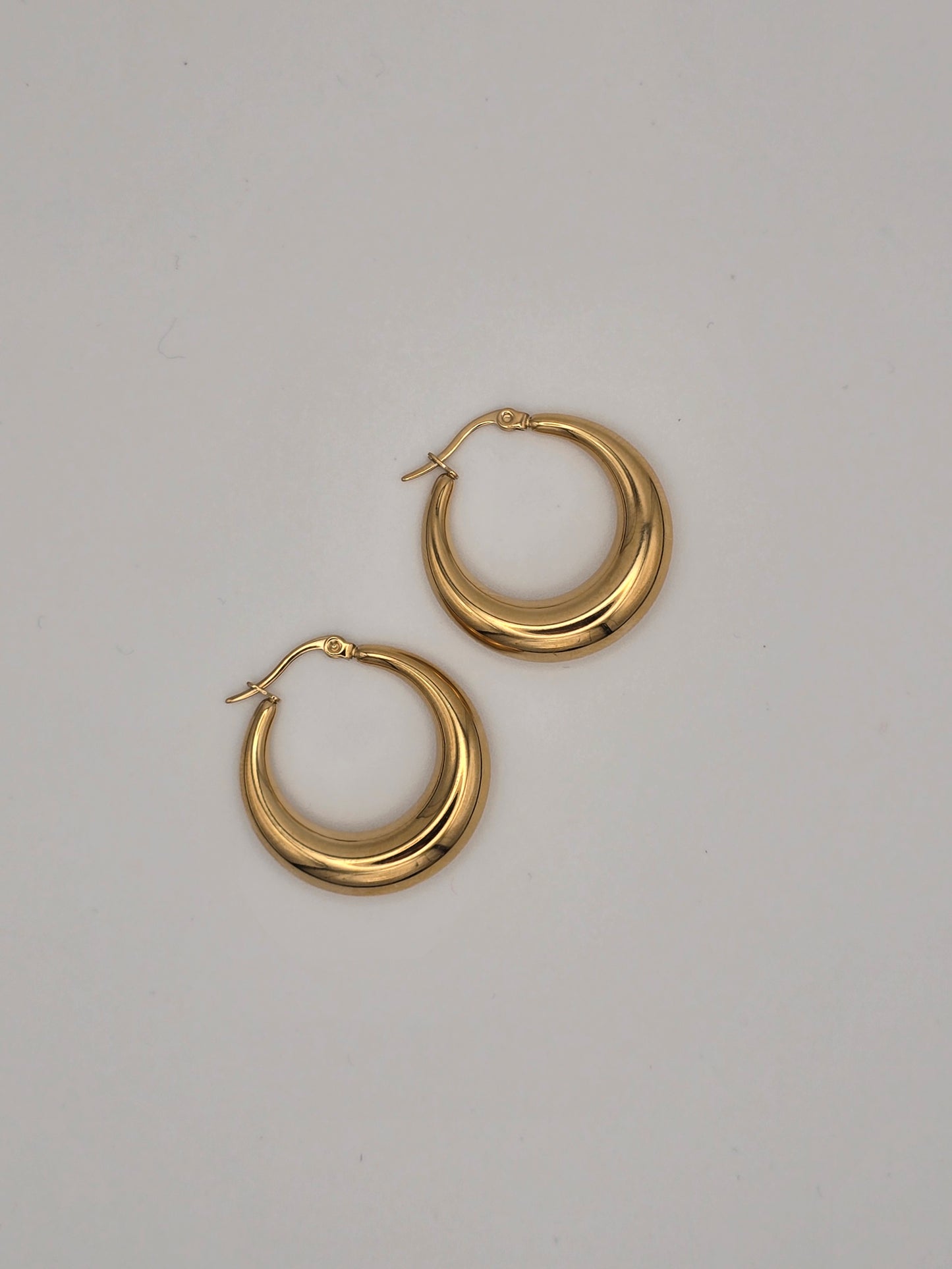 Stainless Steel Moon Hoops