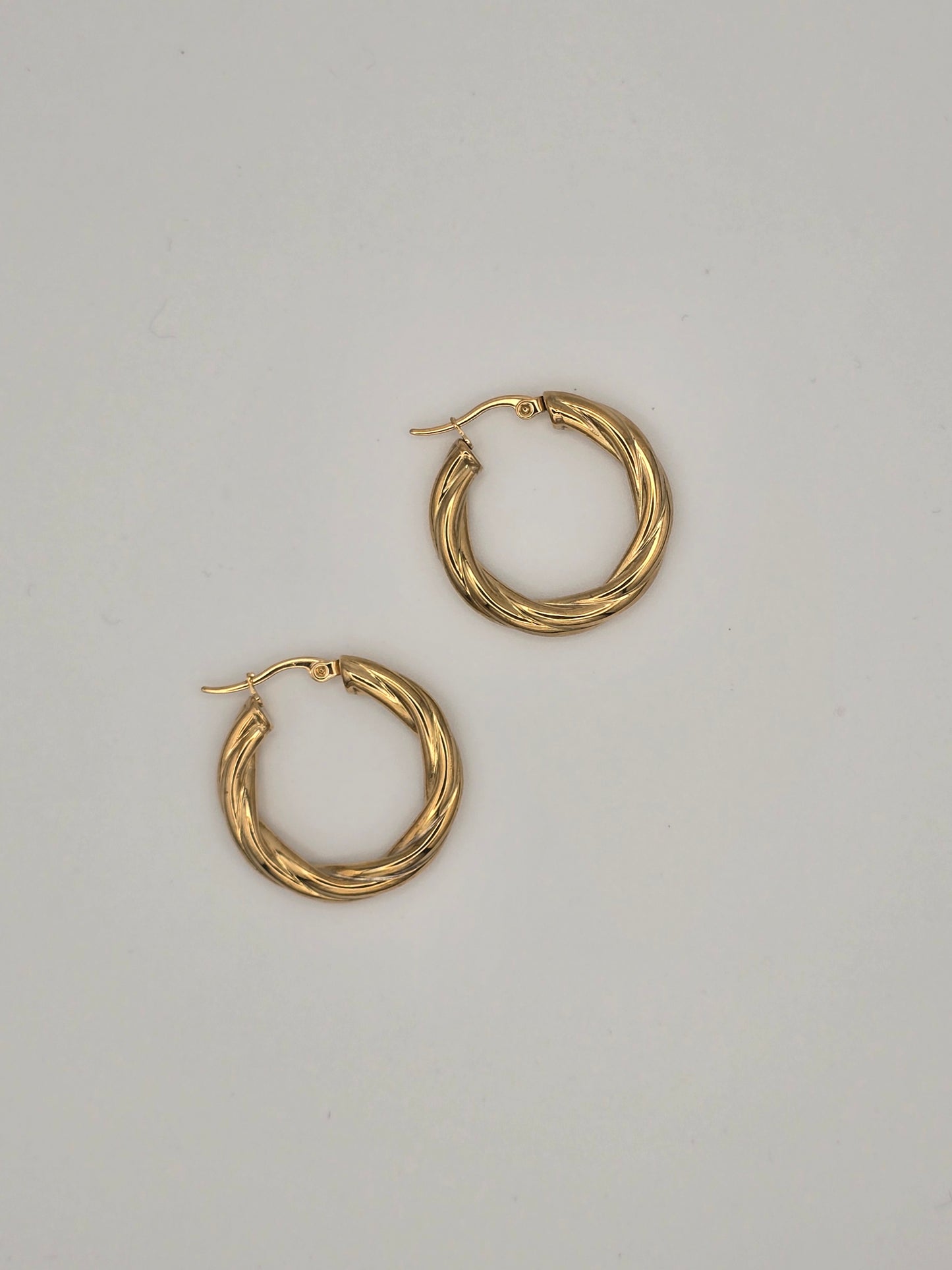 Stainless Steel Long Twist Hoops