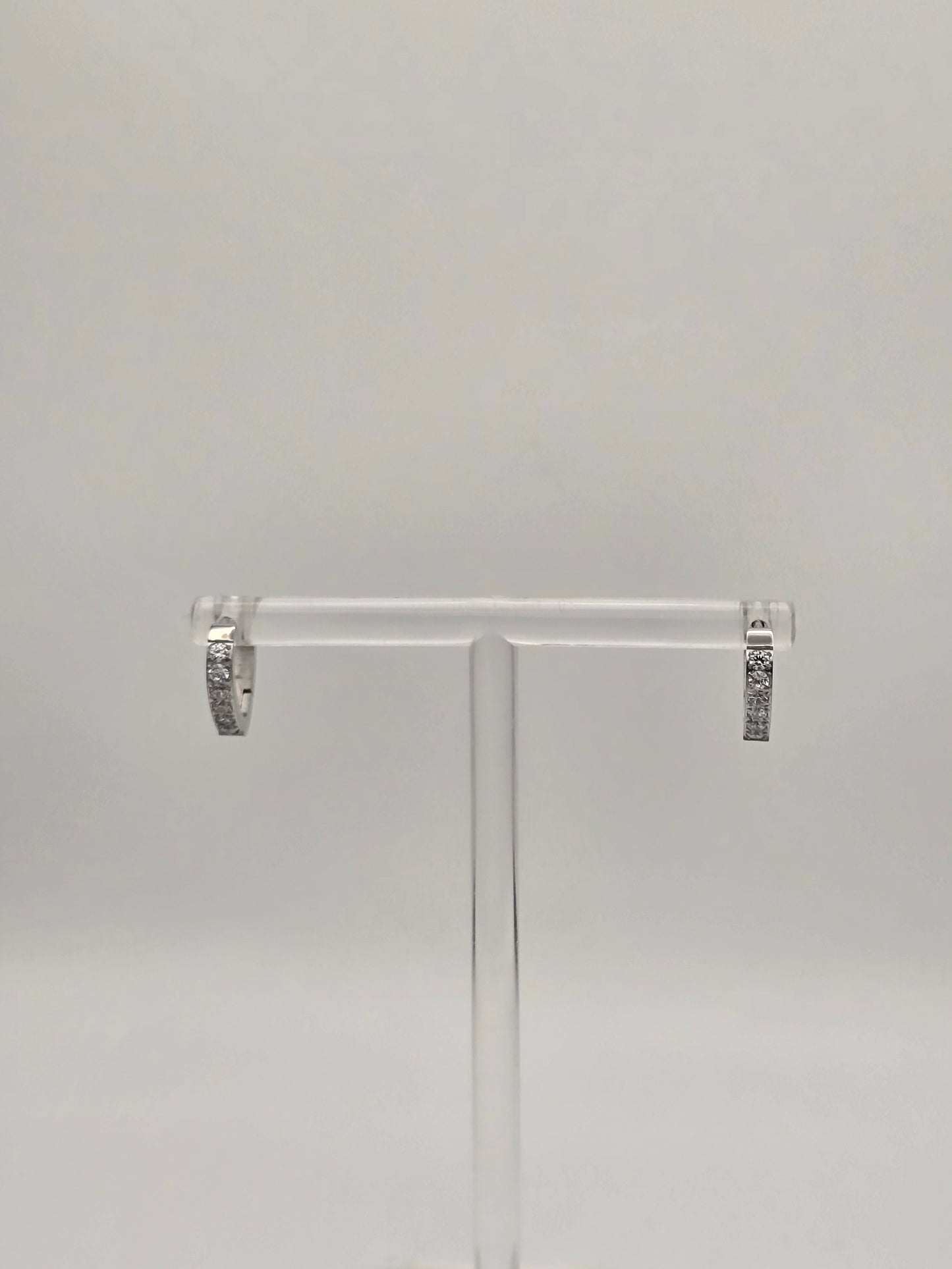 Stainless Steel Sparkle Pointed Hoops Gold or Silver