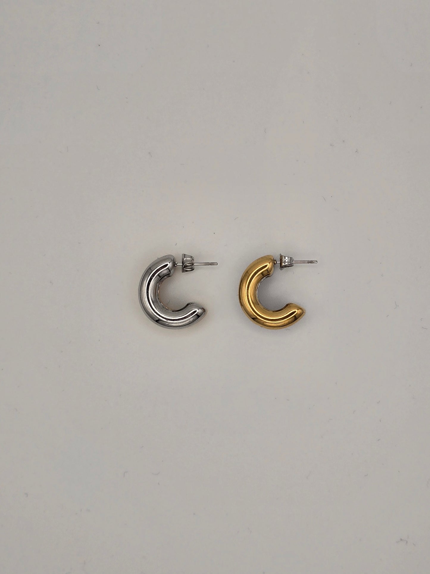 Stainless Steel Double Hoop Earrings Gold, Silver or Two-Tone