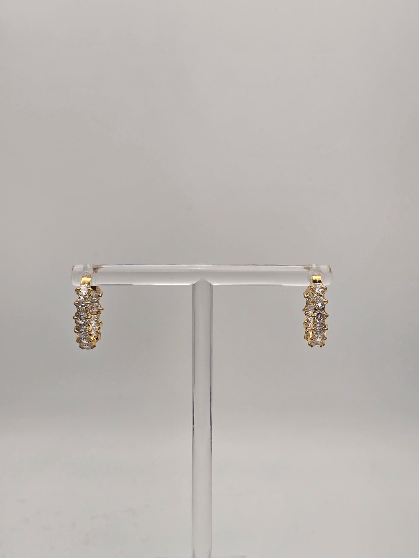 Stainless Steel Sparkle Hoop Earrings in Gold or Silver