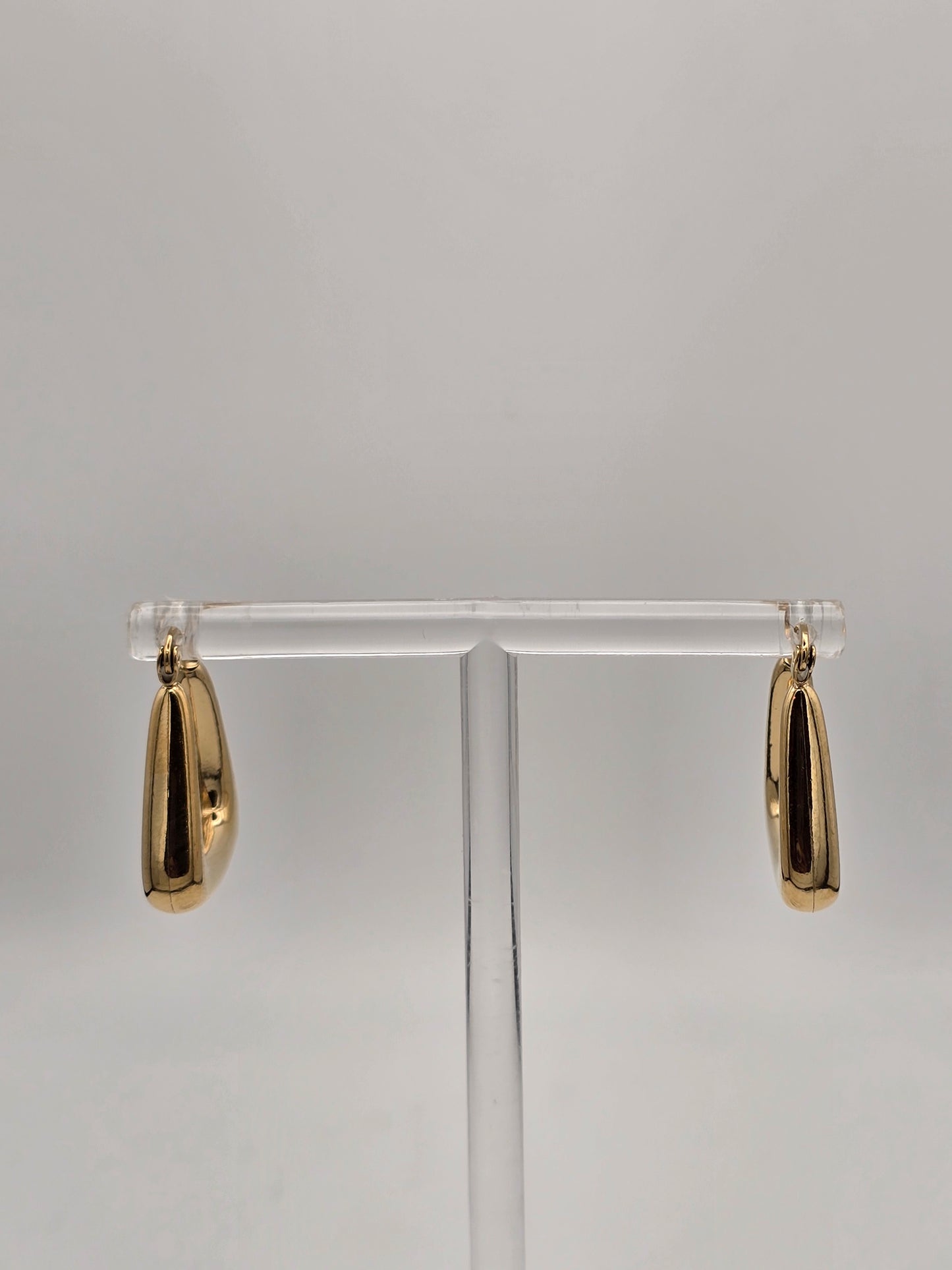 Stainless Steel Thick Triangle Hoops in Gold