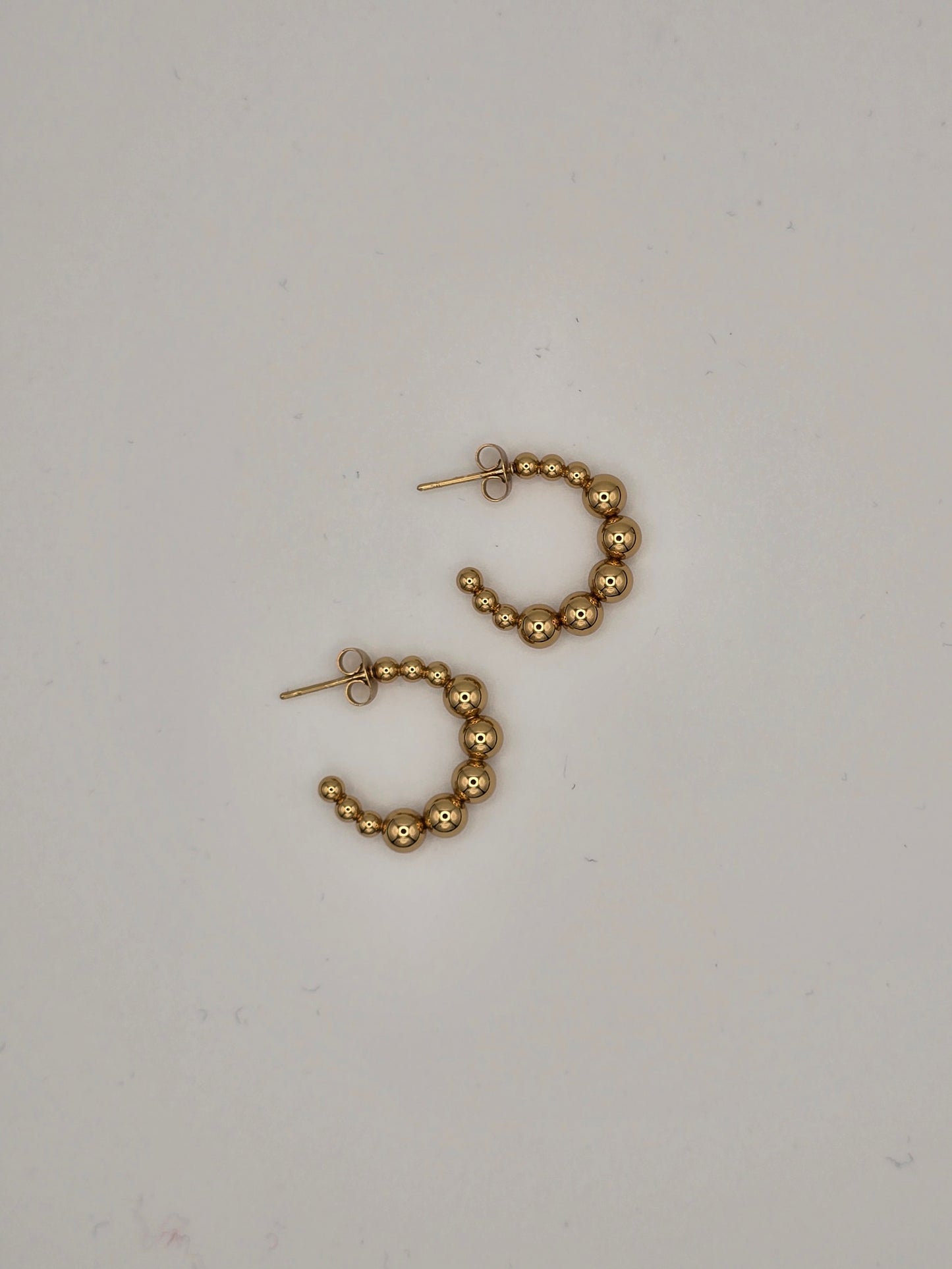 Stainless Steel Little Ball Teardrop Hoops Gold or Silver